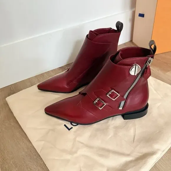 Louis Vuitton Jumble Flat Ankle Boot Size 38 7 7.5 Pointed Toe Leather NIB New - Picture 6 of 16